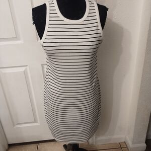 a new day Black and White Striped Midi Dress